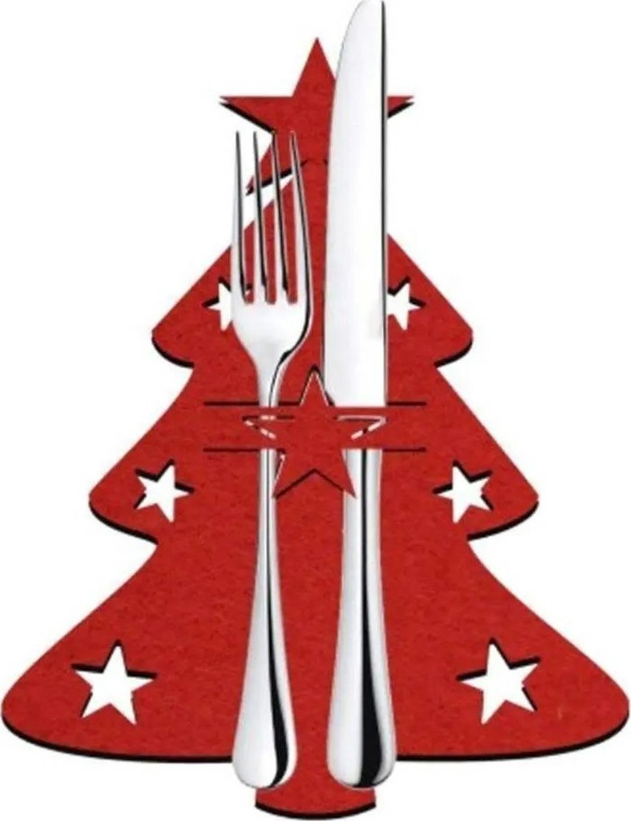 ATL BQ86A Kieszonki na sztućce 6szt choinka czerwona