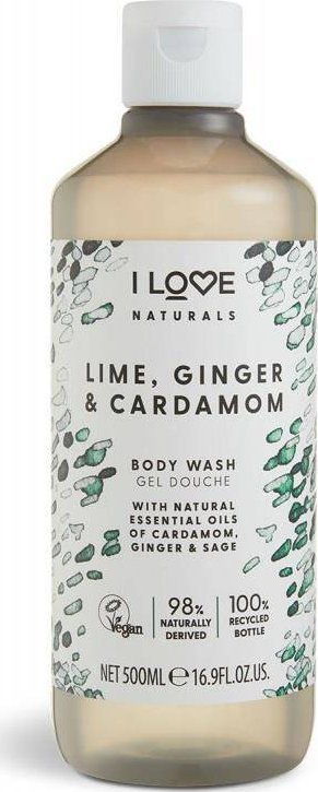 I love I Love, Naturals Collection, Vegan, Lime, Ginger & Cardamom, Hydrating, Shower Gel, For All Skin Types, 500 ml Unisex