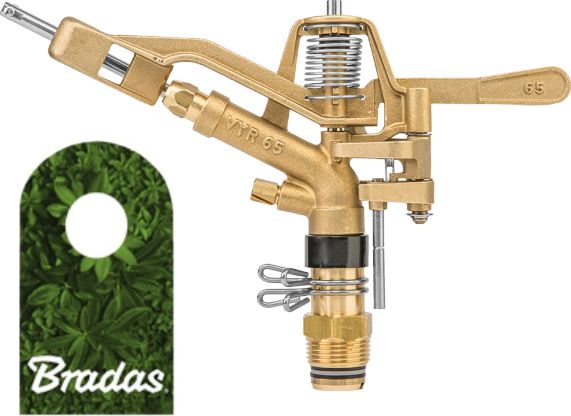 Bradas Mosiężny zraszacz pulsacyjny obrotowy regulowany sektorowy 360 GZ 1" 50m 0161