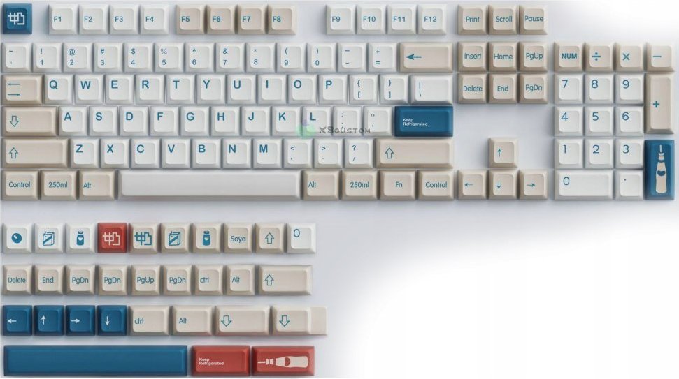 Orlos KEYCAPS -- PBT - Soy Milk Cherry