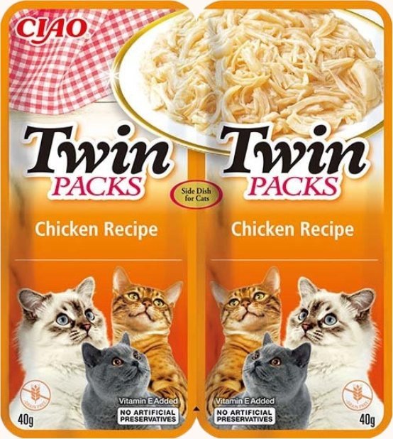 Inaba Foods INABA CAT TWIN kurczak z krabem - przysmak dla kota 2 x 40 g