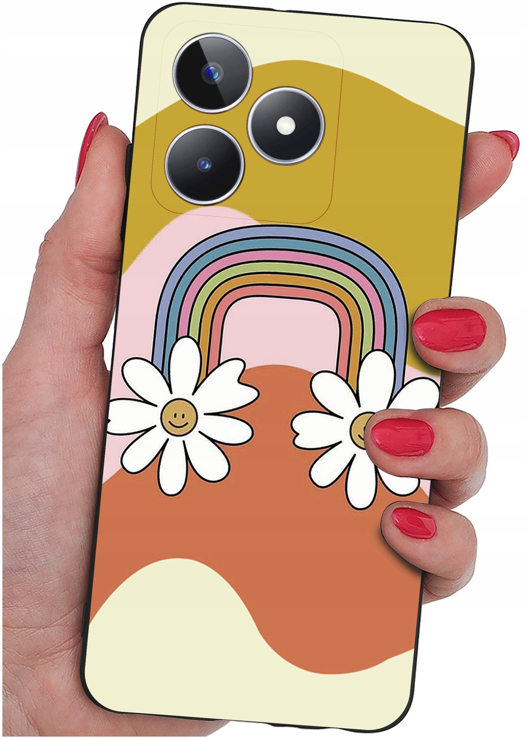 krainaGSM ETUI do Realme C51| C53 WZORY SILIKONOWE MATT CASE + SZKŁO 9H