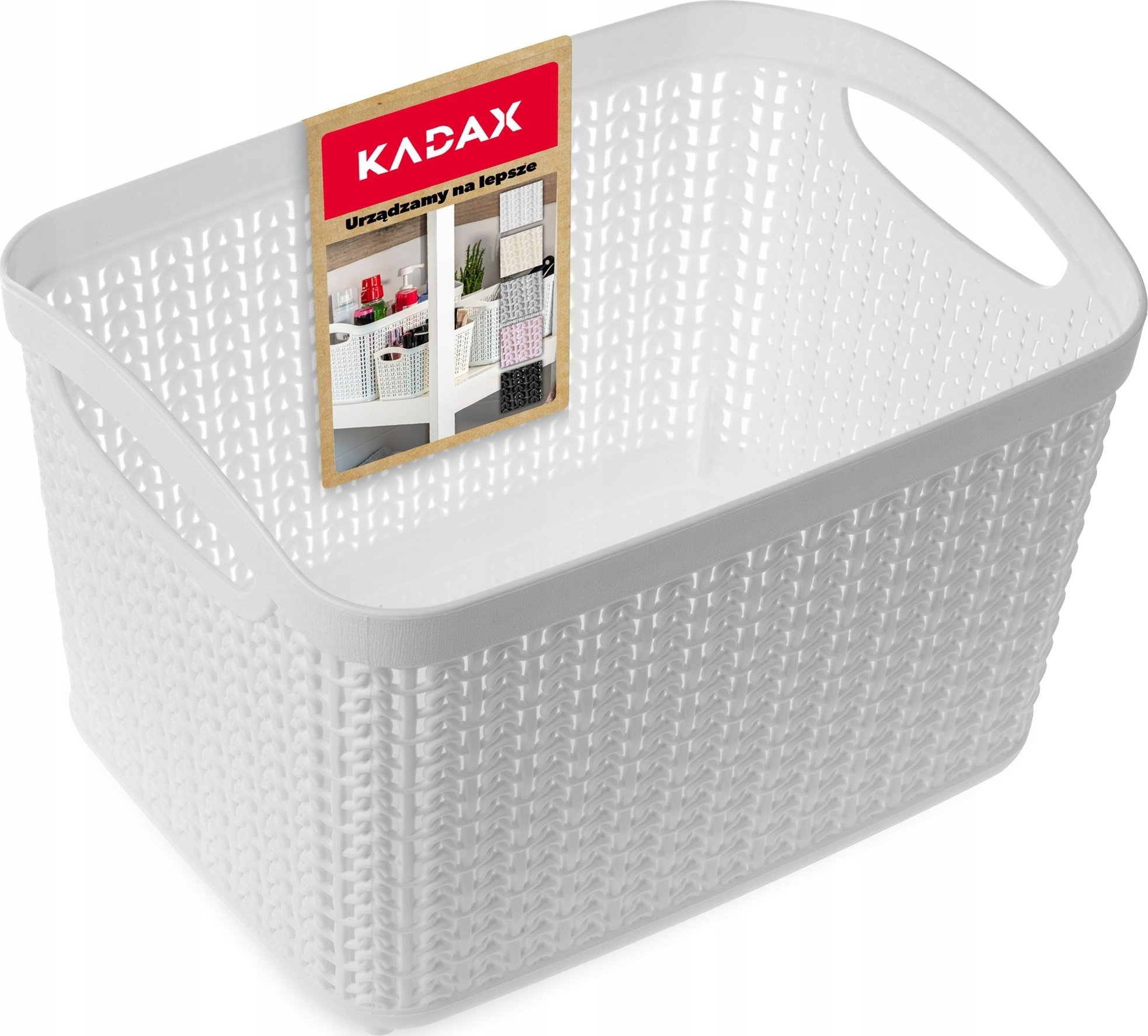 Kosz na pranie Kadax Koszyk Kosz Pojemnik 6,6L Koszyczek Biały Pudełko