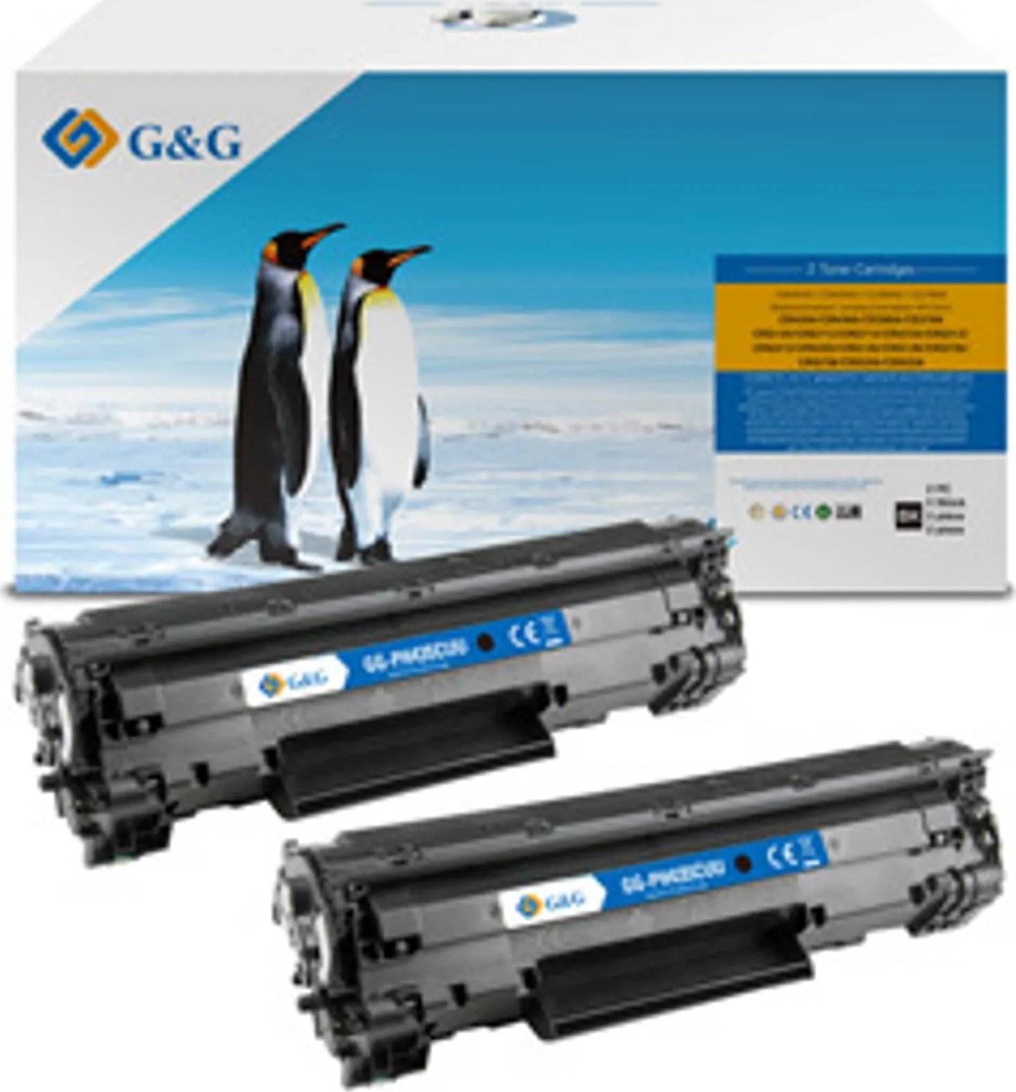Toner G&G G&G kompatybilny toner z HP CB435A, CB436A, CE285A, CE278A, Canon CRG128, NT-PH435CUU, HP 35A, black, 2000s