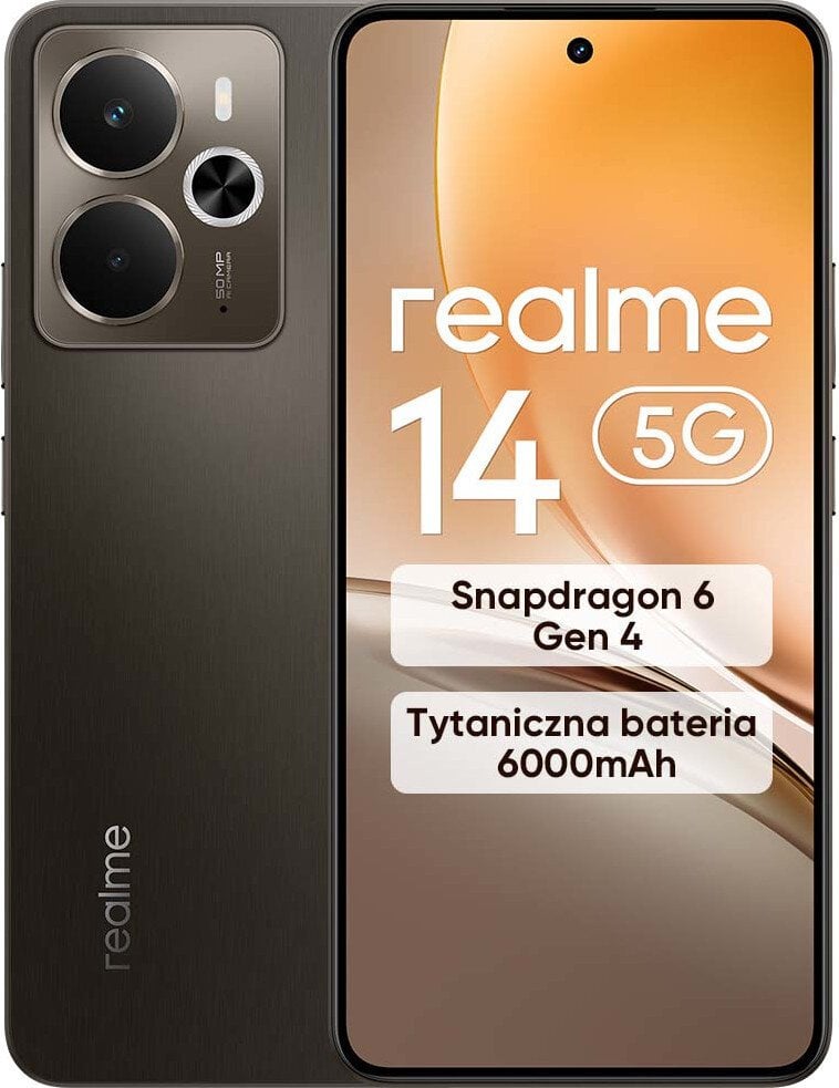 Smartfon Realme 14 5G 12/256GB Brązowy (6941764456662)