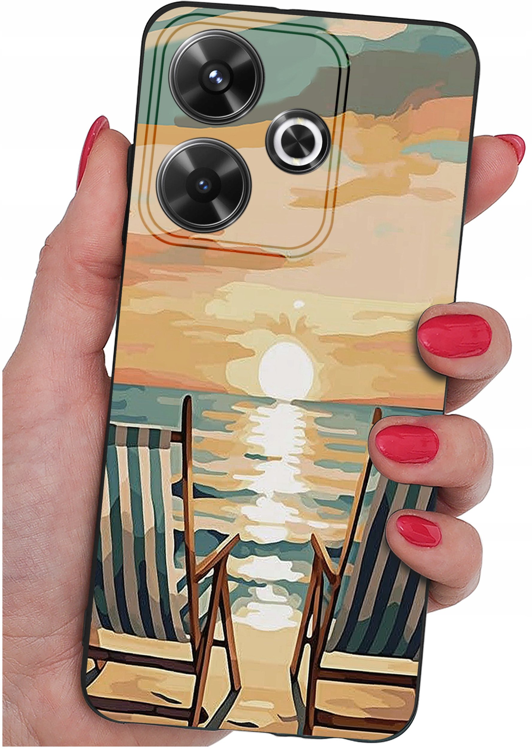 krainaGSM Etui do Xiaomi Redmi 13 4G WZORY SILIKONOWE MATT CASE + SZKŁO 9H