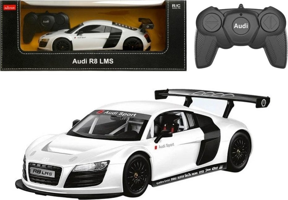 Auto Sportowe RC 1:18 Zdalnie Sterowane Audi R8 Białe Rastar