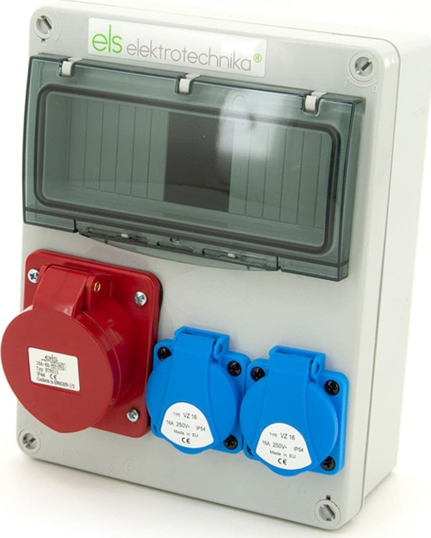 ELS Elektrotechnika Rozdzielnica budowlana 16A/5 + 2*GS 230V, obudowa naścienna, niewyposażona, 8NO210