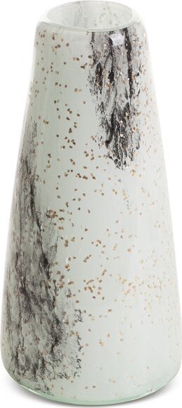 Eurofirany SZKLANY WAZON DEKORACYJNY LUCAS (02) 11X11X22 CM KREMOWY