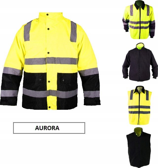 Kurtka rob. zimowa Aurora LB-J15 6in1 HV Yellow L
