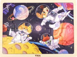 Viga Viga 44646 Puzzle na podkładce 24 elementy - kosmos