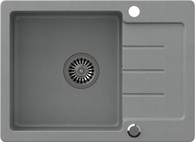 Zlewozmywak Steiner JOHNNY 116 Steingran granitowy szary 1-komorowy z/o (60x44x18,5), z syfonem i zaślepką stal szlachetna