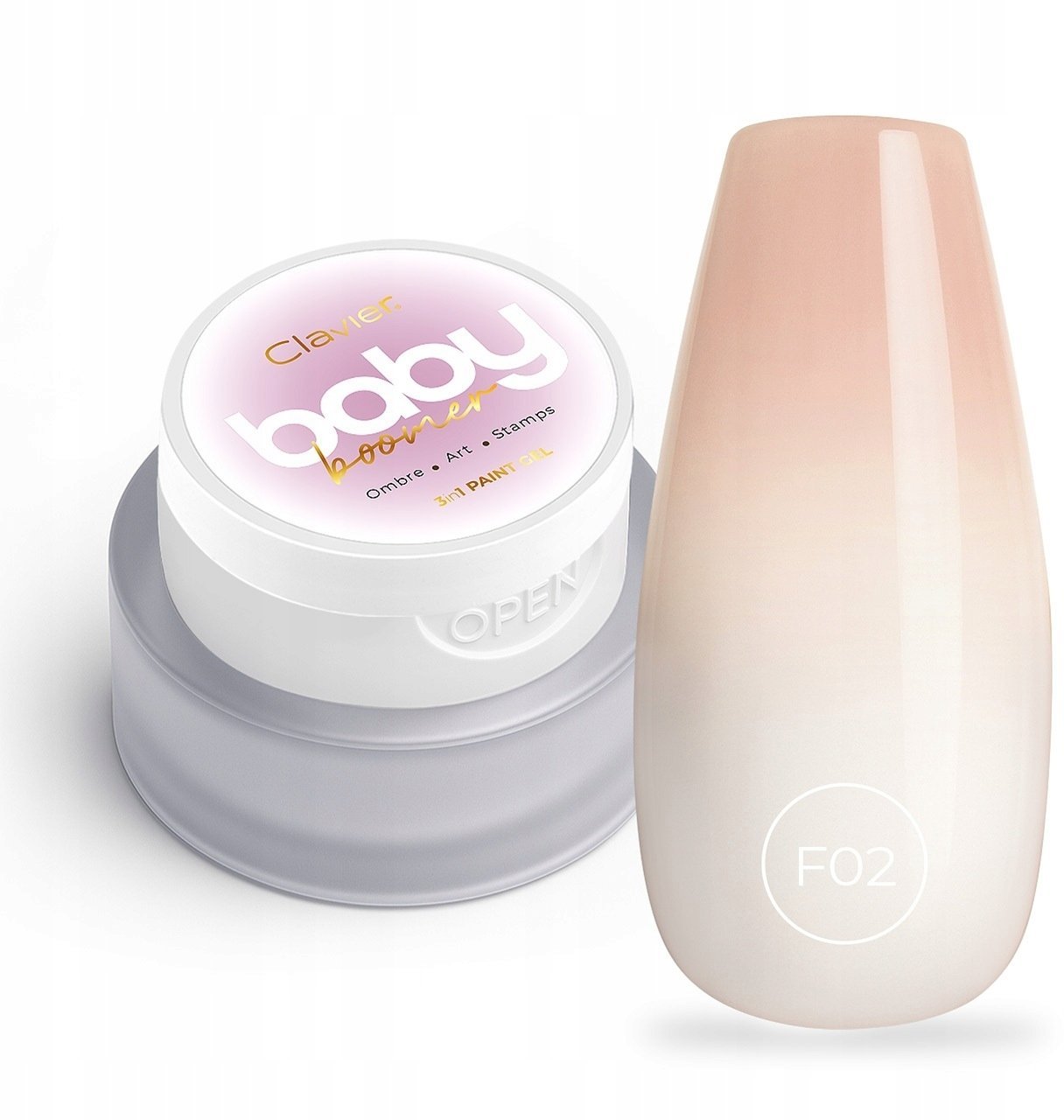 Silcare CLAVIER_Baby Boomer budujący żel 3w1 F02 Serenity 3g