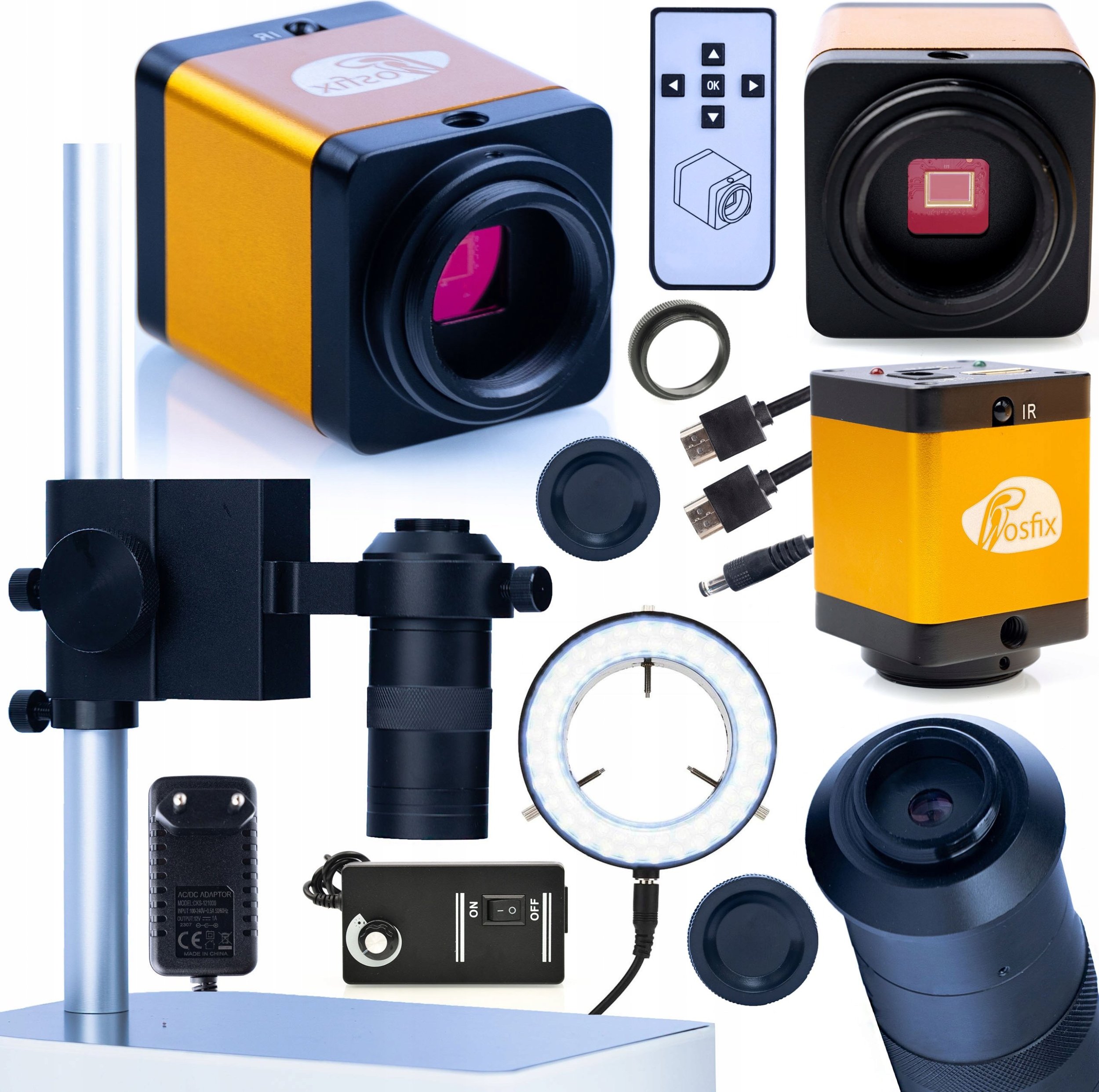 Mikroskop Rosfix MIKROSKOP CYFROWY PRO Z KAMERĄ PEGASUS Pro 12MP I OŚWIETLACZEM ZESTAW 4W1