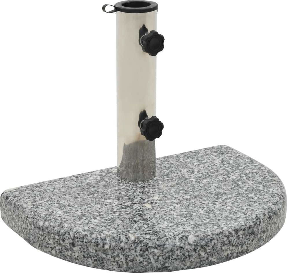 vidaXL Podstawa pod parasol, granitowa, 10 kg, zaokrąglona, szara