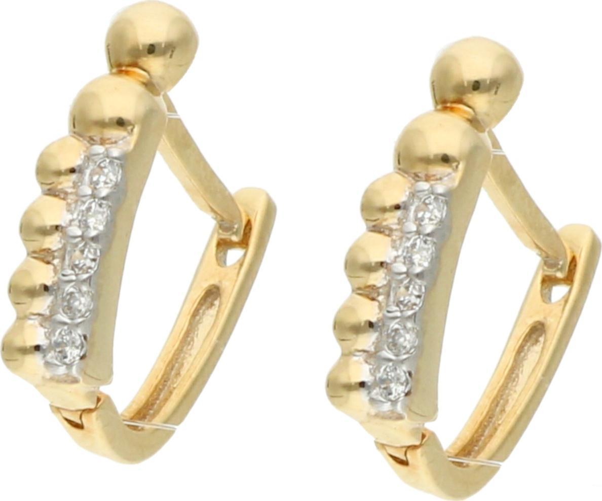 Rosanto Złote kolczyki z cyrkoniami na zapięciu angielskim 585 14k