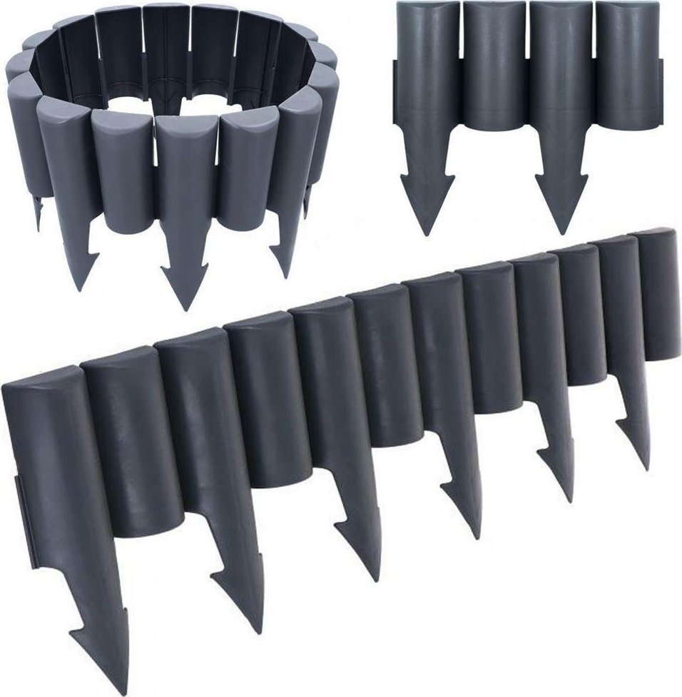 Vilde Palisada OGRODOWA, obrzeże, płotek ogrodowy do grządek, trawnika, 2,5m, GRAFITOWY