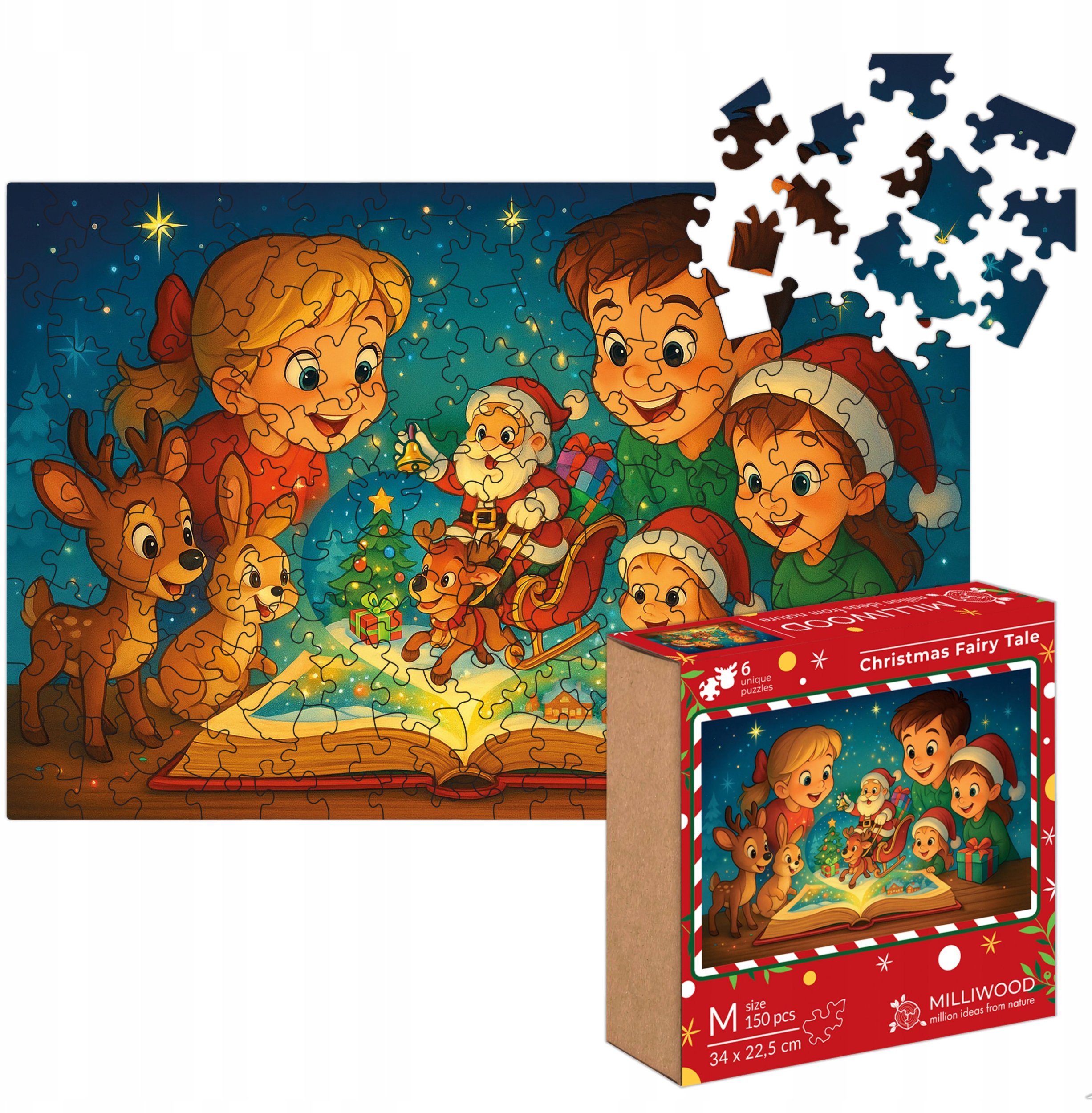 Puzzle drewniane 150 Świateczna Baśń