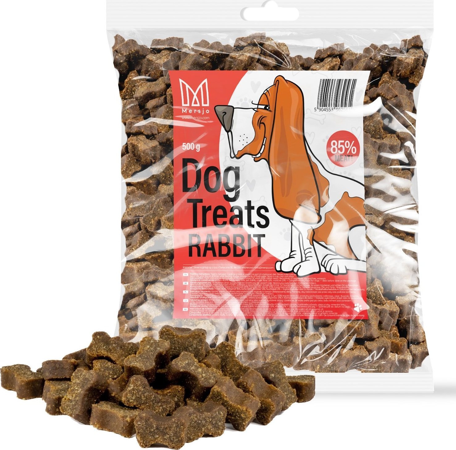 Mersjo Przysmak dla psa - Treserki mięsne Mersjo królik 85% mięsa 500g