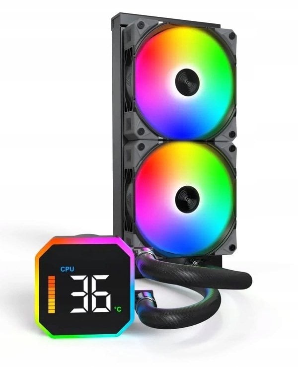 Chłodzenie wodne Montech HyperFlow Digital 240 Black zestaw AIO