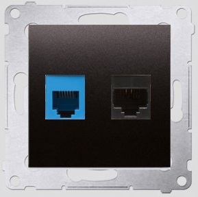 Kontakt-Simon Gniazdo teleinformatyczne Simon54 RJ45 kat.5e + RJ12 antracyt - D5T.01/48