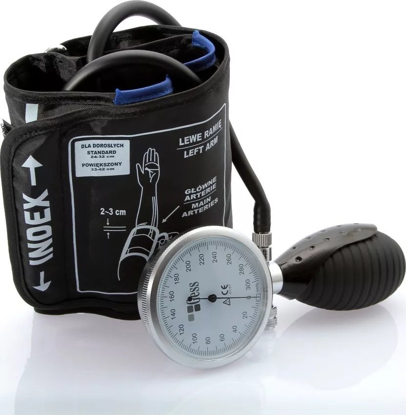 Ciśnieniomierz Ciśnieniomierz zintegrowany DELUX - duża tarcza - bez stetoskopu- w etui Wysoka jakość i wiarygodne pomiary.