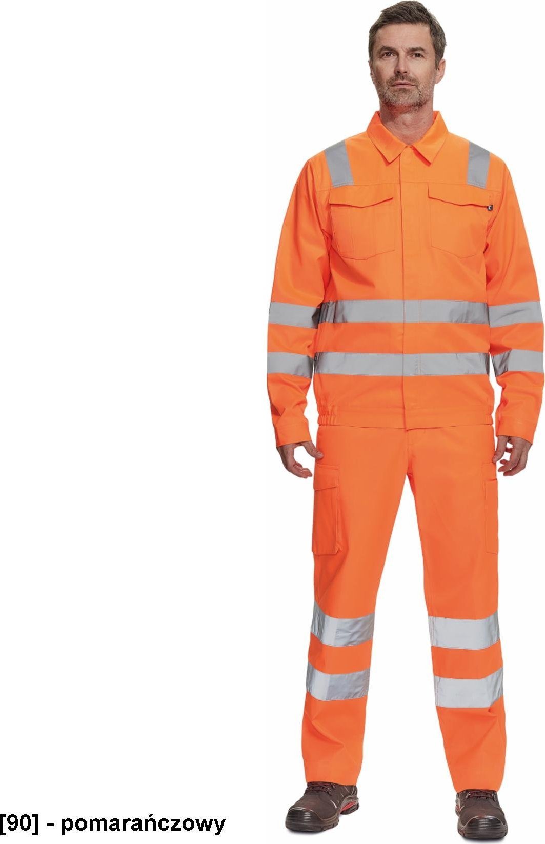 CERVA MALAGA HV kurtka robocza z odblaskowymi taśmami na ramionach, rękawach i w dolnej części zapinana na suwak - pomarańczowy 62