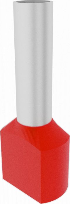 Elpromet 100szt. 2x1/8mm Końcówka tulejkowa izolowana podw. czerw. TE1008 Elpromet 0354