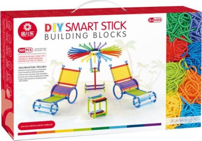 Askato Klocki Patyczki 360 elementów w pudełku