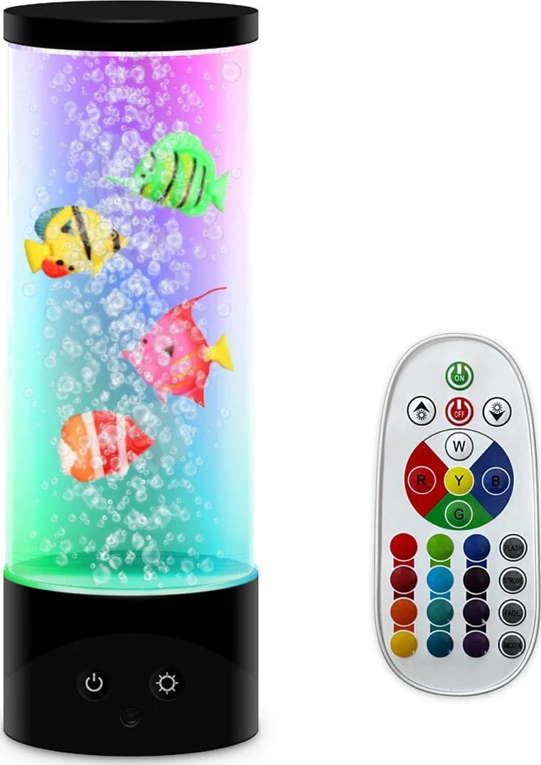 Fiske lampe med fjernbetjening H: 28cm