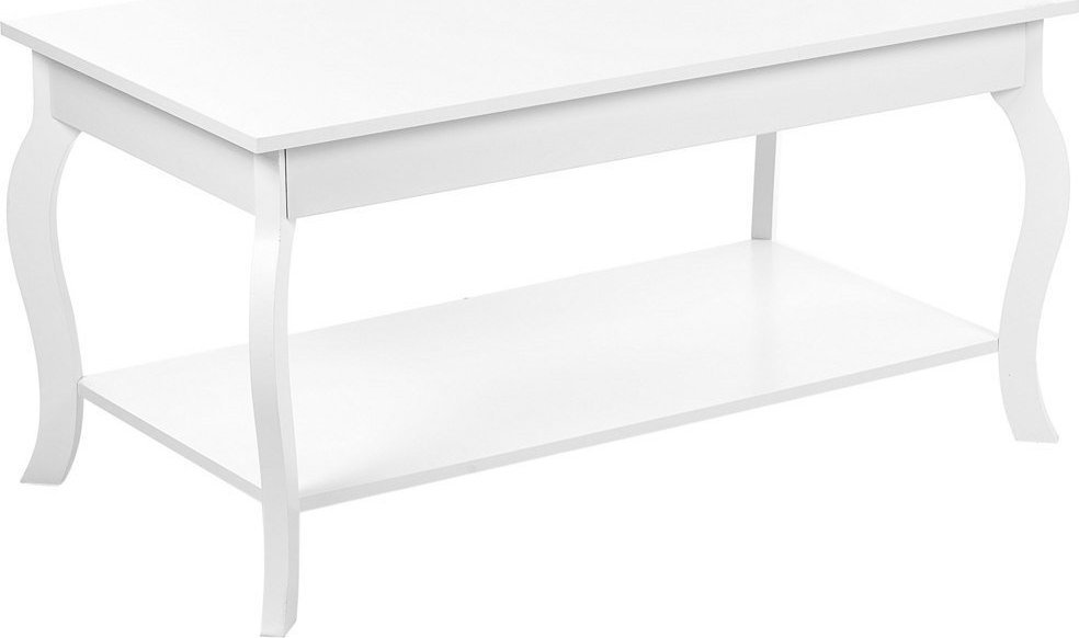 Beliani Stolik kawowy z półką biały HARTFORD