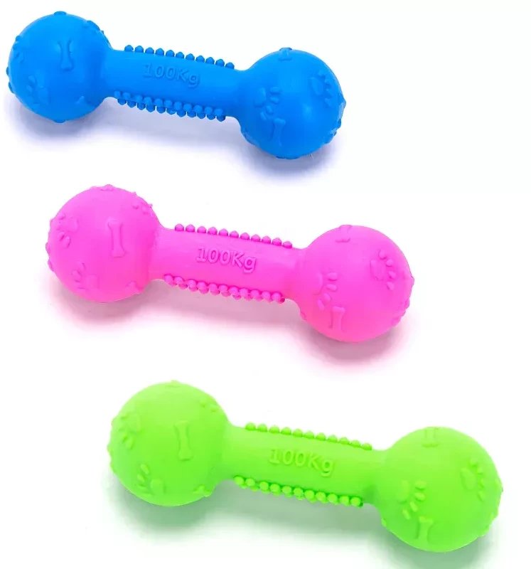 Hantla dla psa z TPR zabawka gryzak dla psa z dźwiękiem 13.5x5x5cm