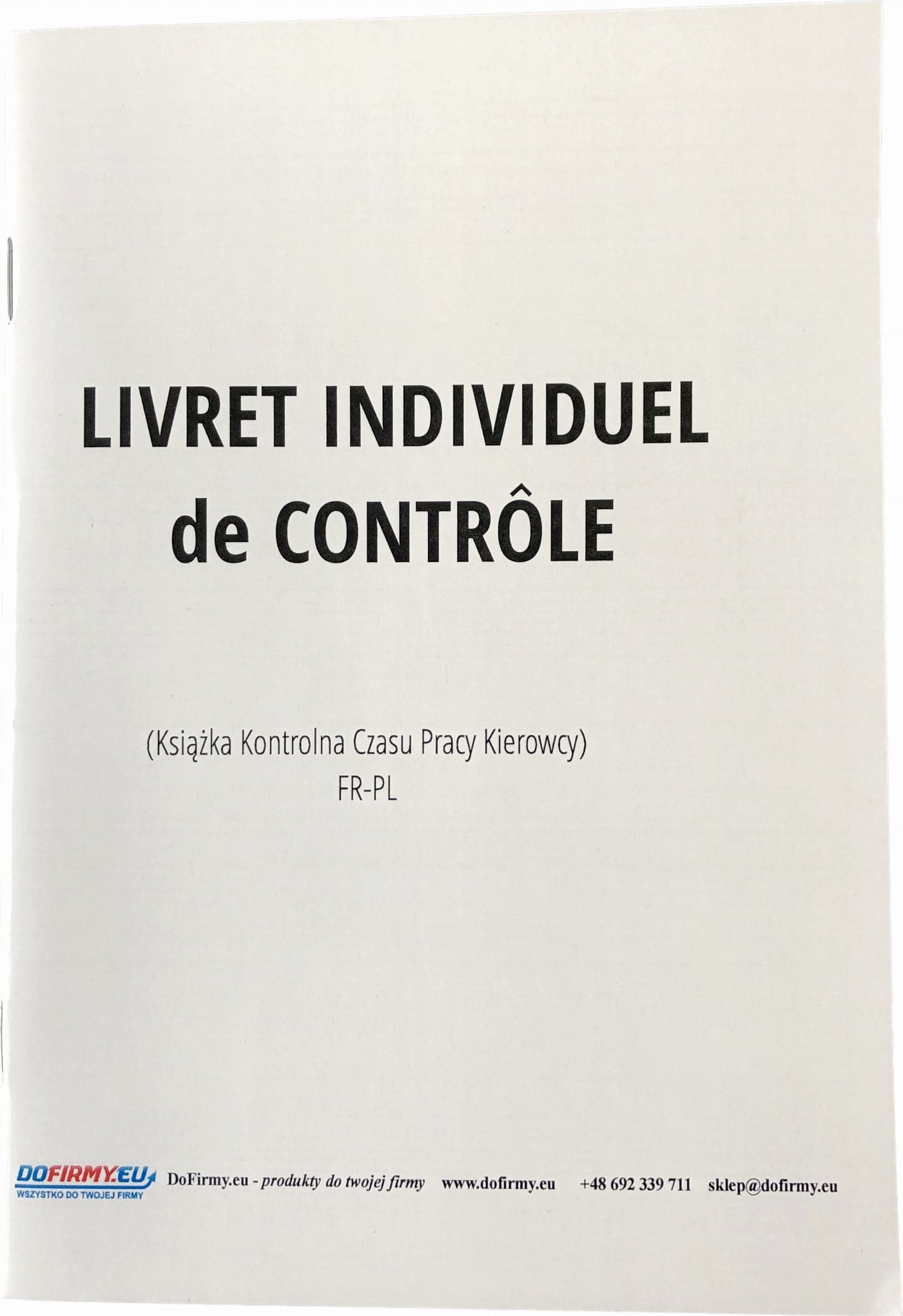 Pako Książka czasu pracy kierowcy FRANCJA - LIVRET INDIVIDUEL DE CONTROLE