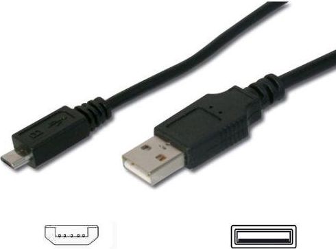 Kabel USB PremiumCord USB-A - microUSB 1 m Czarny (ku2m1f)
