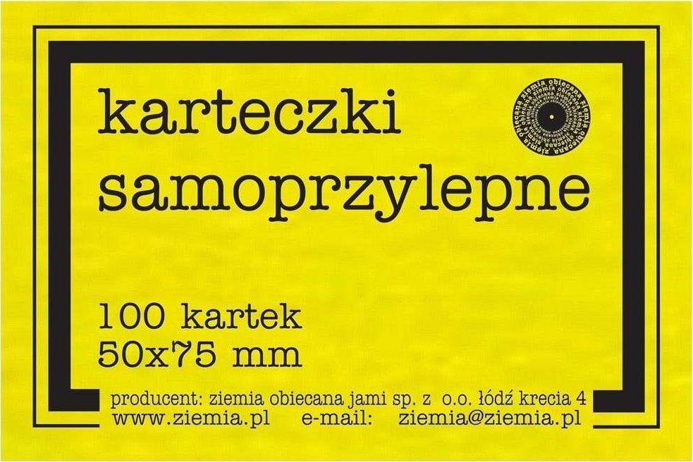 Ziemia Obiecana Karteczki samoprzylepne Fluo 50x75mm 100K żółte