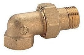 Śrubunek kątowy 1/2" nakrętno-wkrętny dla systemów hydraulicznych i gazowych zgodny z UNI 7129 [10]