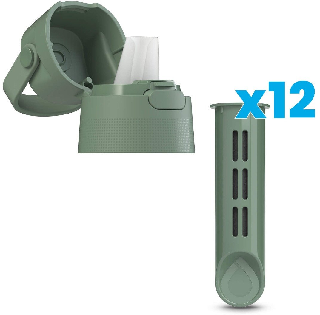 Zakrętka i 12 Wkładów do Butelki Filtrującej Dafi SOLID Szałwiowy