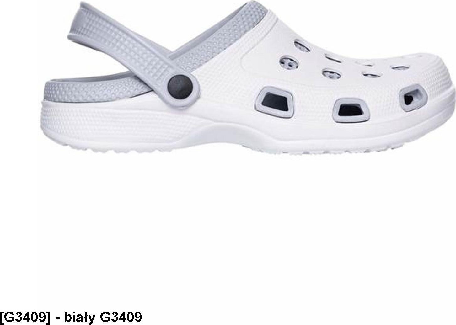 Ardon MARINE G3178 G3179 G3306 G3307 G3409 - wsuwane kroksy z paskiem - biały G3409 42