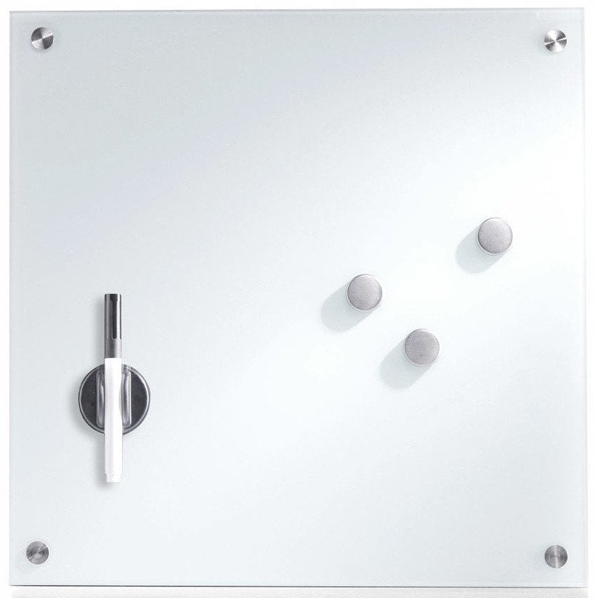 Szklana tablica magnetyczna MEMO + 3 magnesy, 40x40 cm, ZELLER