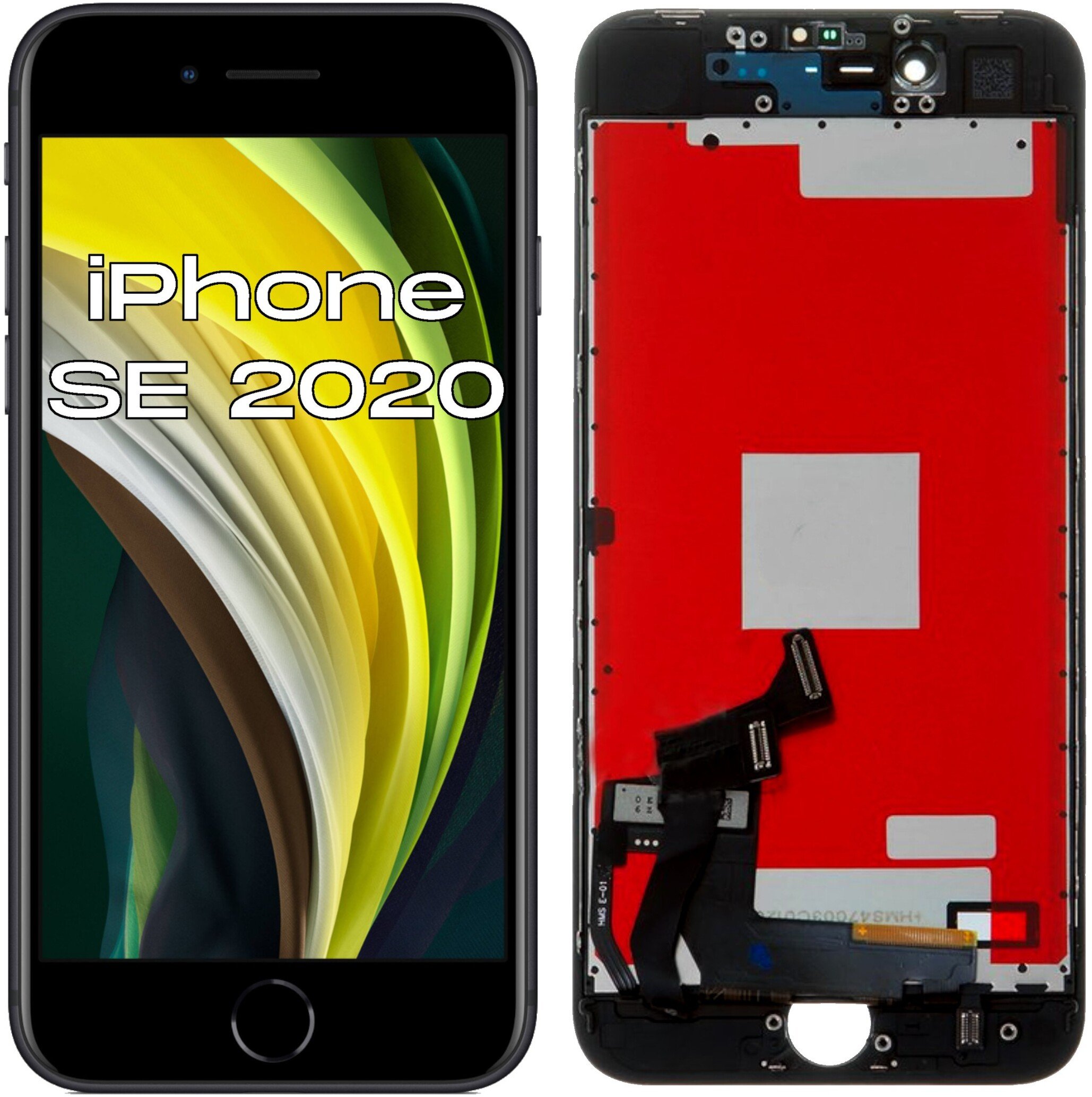 Wyświetlacz do iPhone SE 2020 LCD A2296 / A2275 Ekran Czarny Ramka