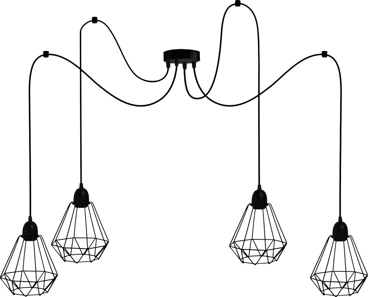 Lampa wisząca Solar Lampa loft diament 4 płomienna pająk