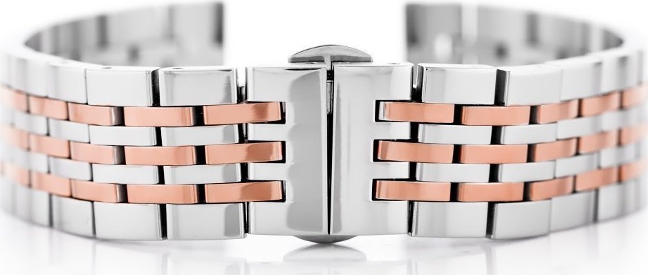 Bransoleta Pacific Model 4 srebrno róż.złota 22mm