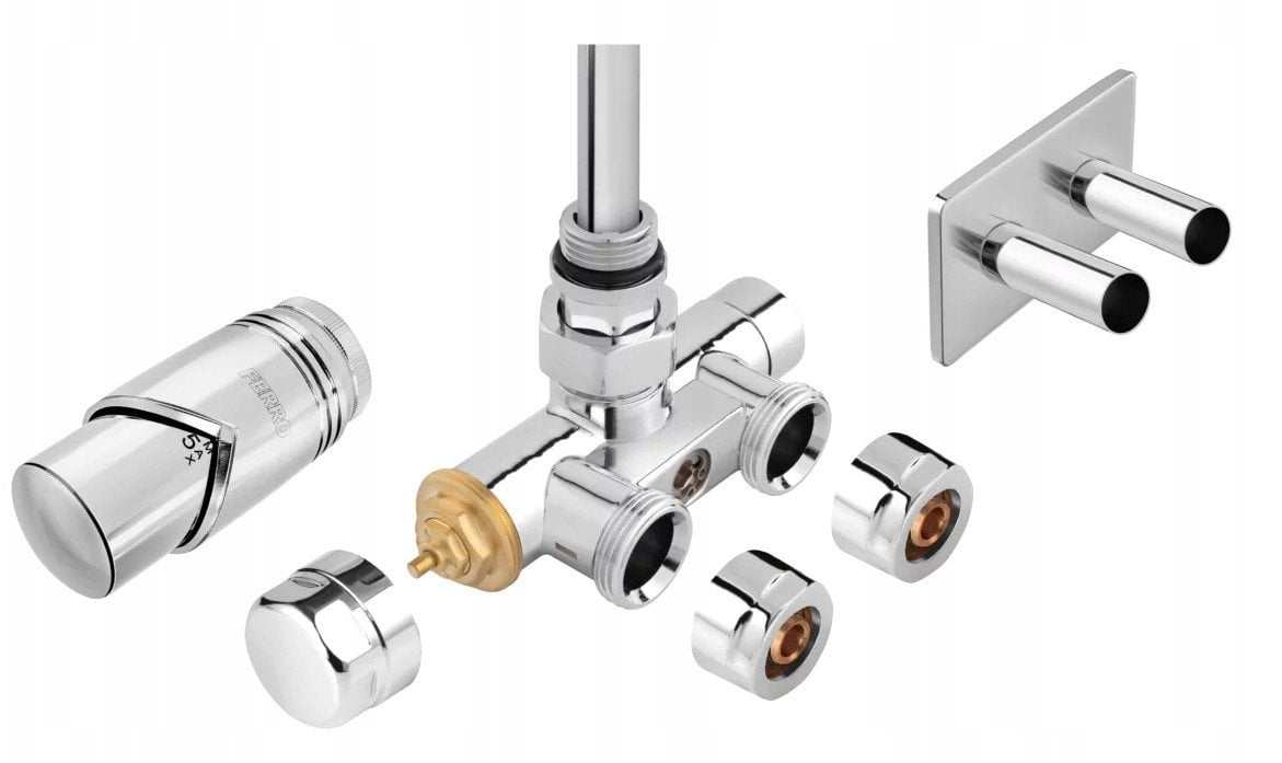ZTT30CR / FERRO / DEKORACYJNY ZEST TERMOSTAT Z NASTAWĄ WSTĘPNĄ , TULEJĄ ZANURZ , GŁOWICA TERMO CHROM /