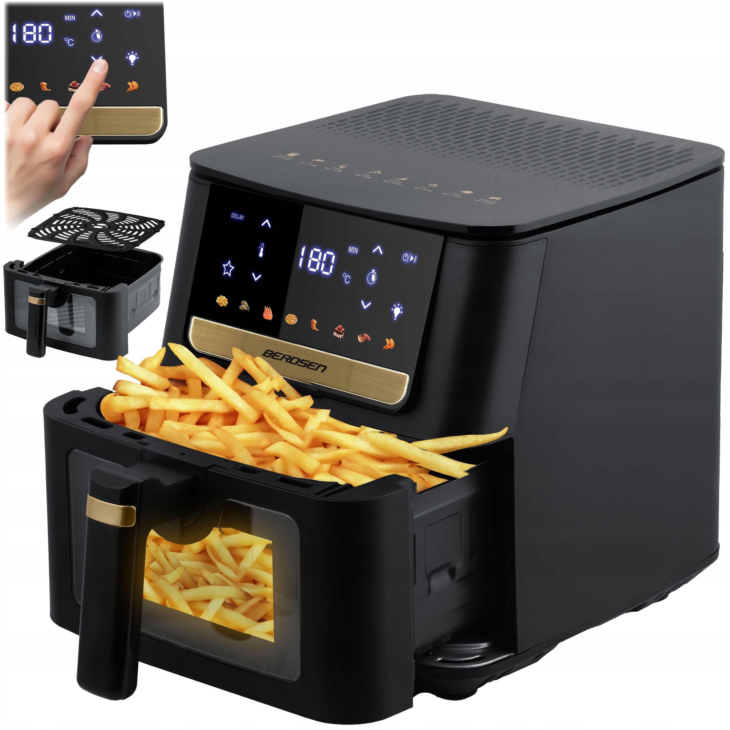 Frytkownica beztłuszczowa Air fryer Berdsen BD-655 czarna