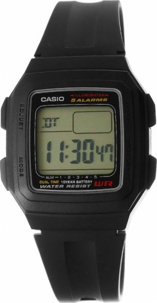 Zegarek Casio Zegarek Męski CASIO F-201WA-1ADF 10 Bar Do pływania