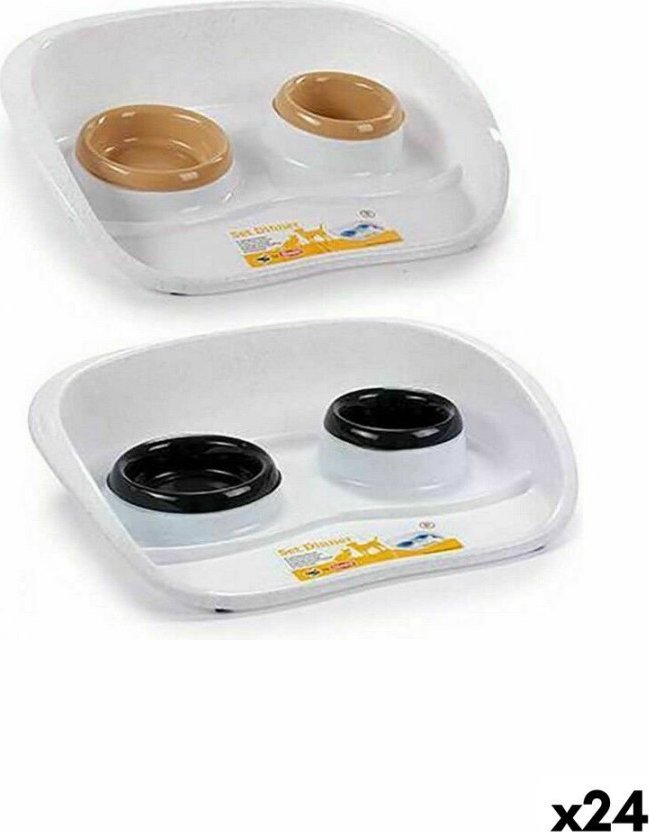 Stefanplast Karmnik dla Zwierząt Stefanplast Pojedyńczy Plastikowy 34 x 11 x 46,5 cm (24 Sztuk)