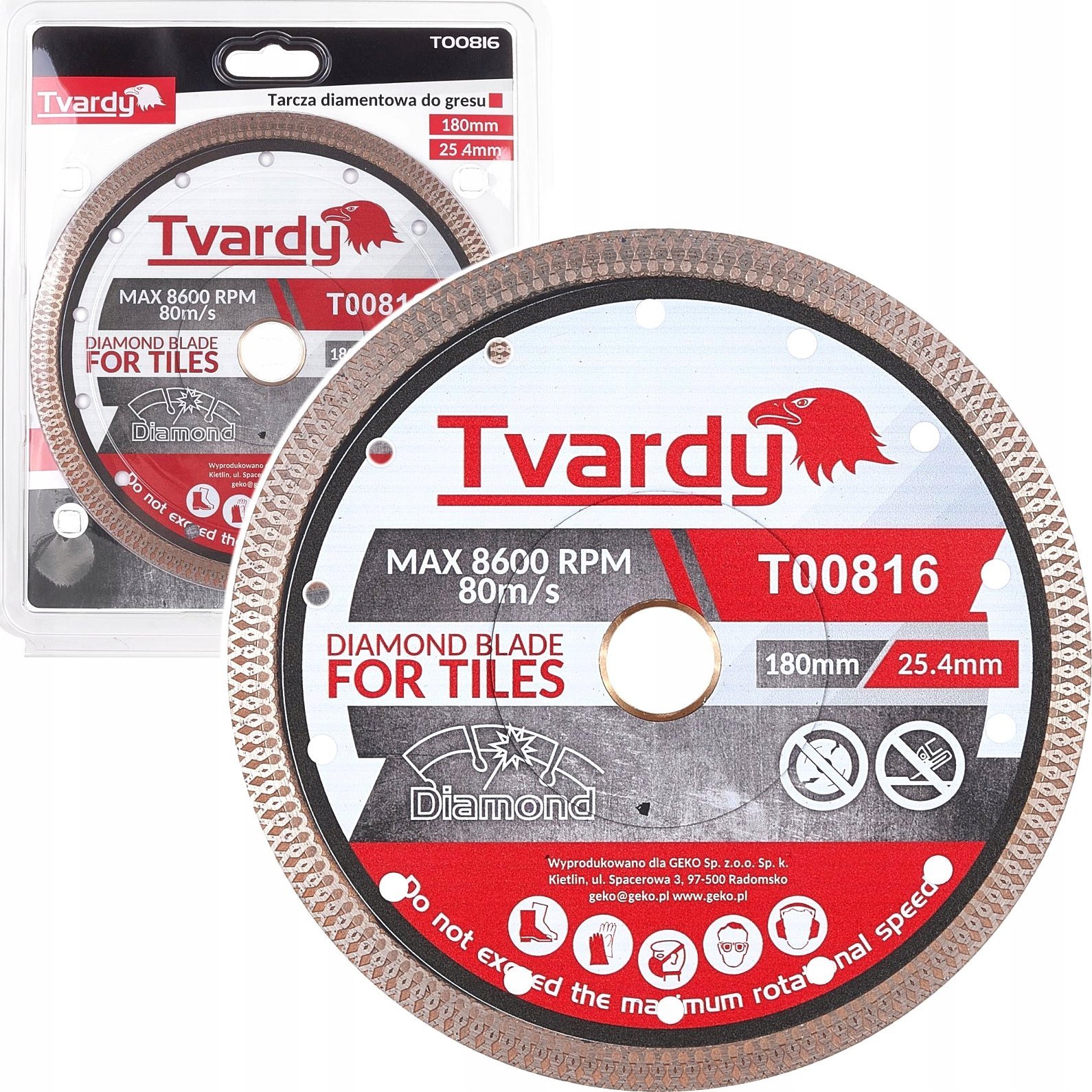 Tvardy Tarcza diamentowa do Gresu 180x10x25.4/22.23mm (50)