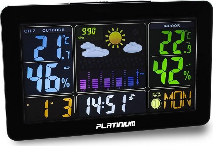 Stacja pogodowa Platinium Bezprzewodowa stacja pogodowa SUN 20,6 x 2,2 x 12,9 cm