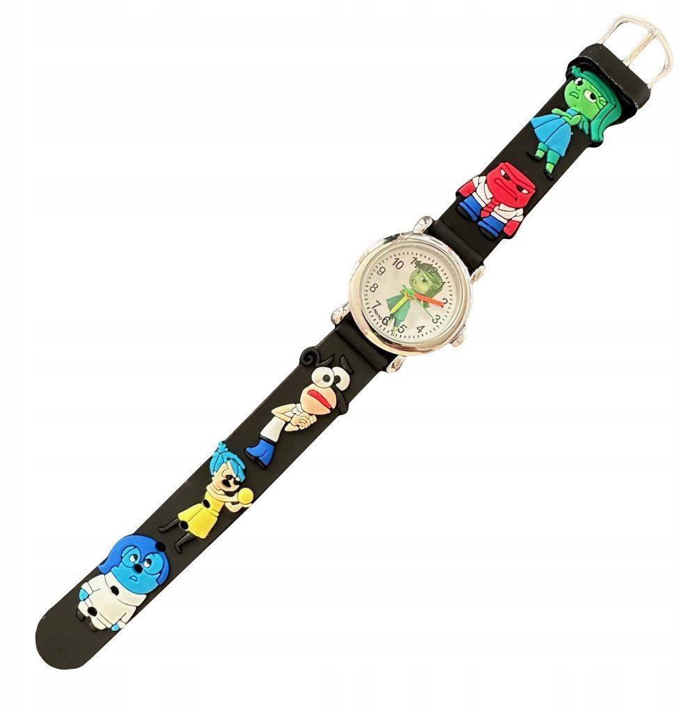 Zegarek dla DZIECI na gumce WYGODNY od 3 lat DO NAUKI CZARNY z Bajki