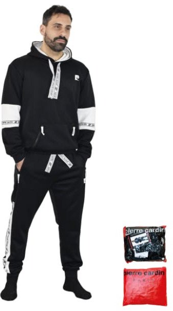 Dres kompletny męski Pierre Cardin Paris techniczny z kapturem duże rozmiary 3XL-5XL KOLEKCJA 2025 ROK szary XXXXL